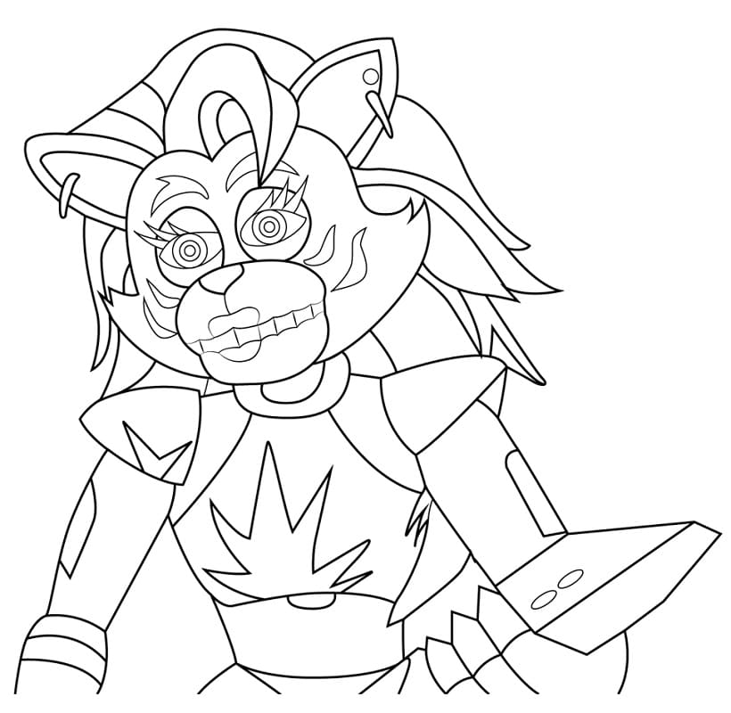 Roxanne lupo FNAF da colorare