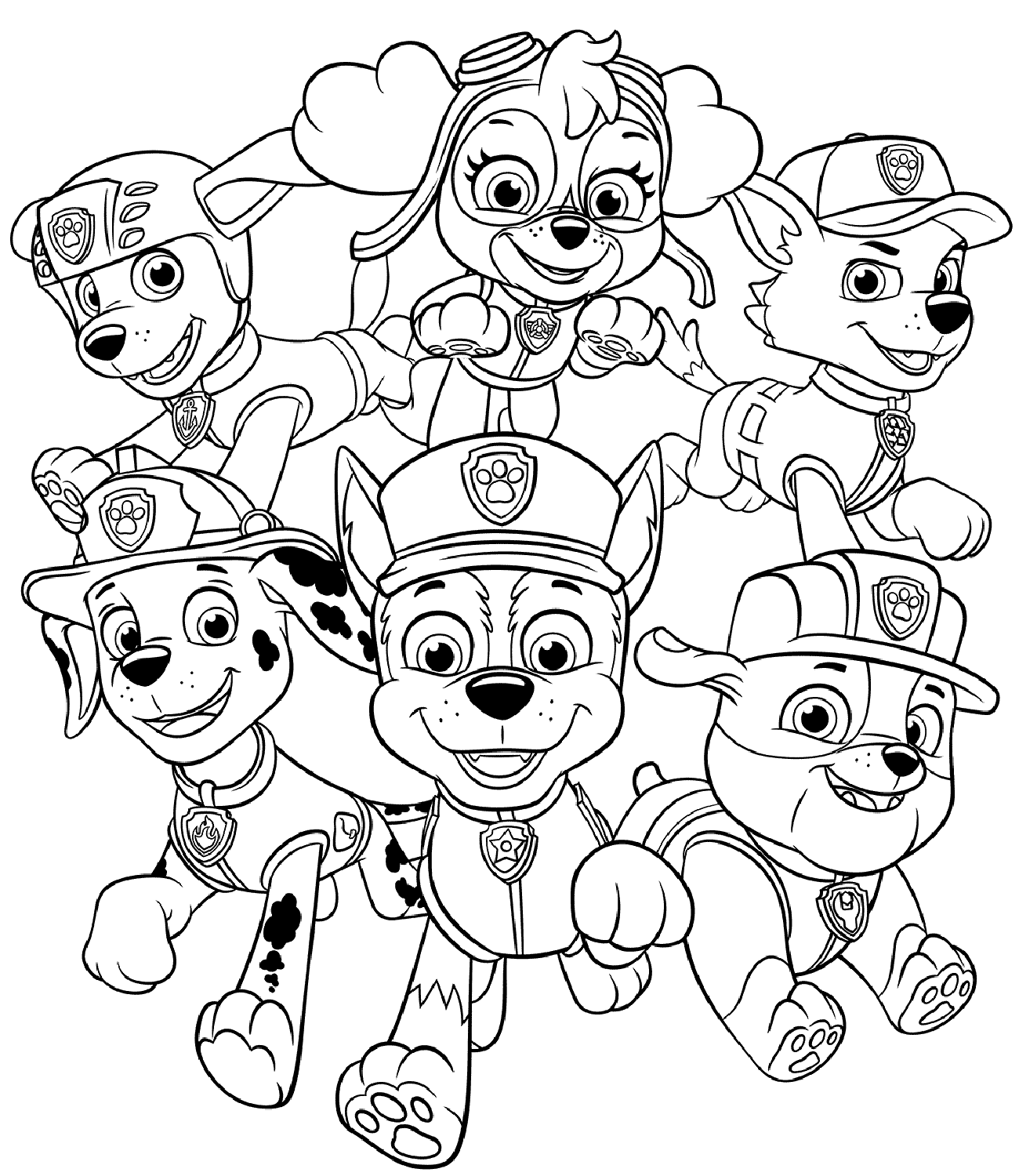 Rubble e i suoi amici in Paw Patrol da colorare