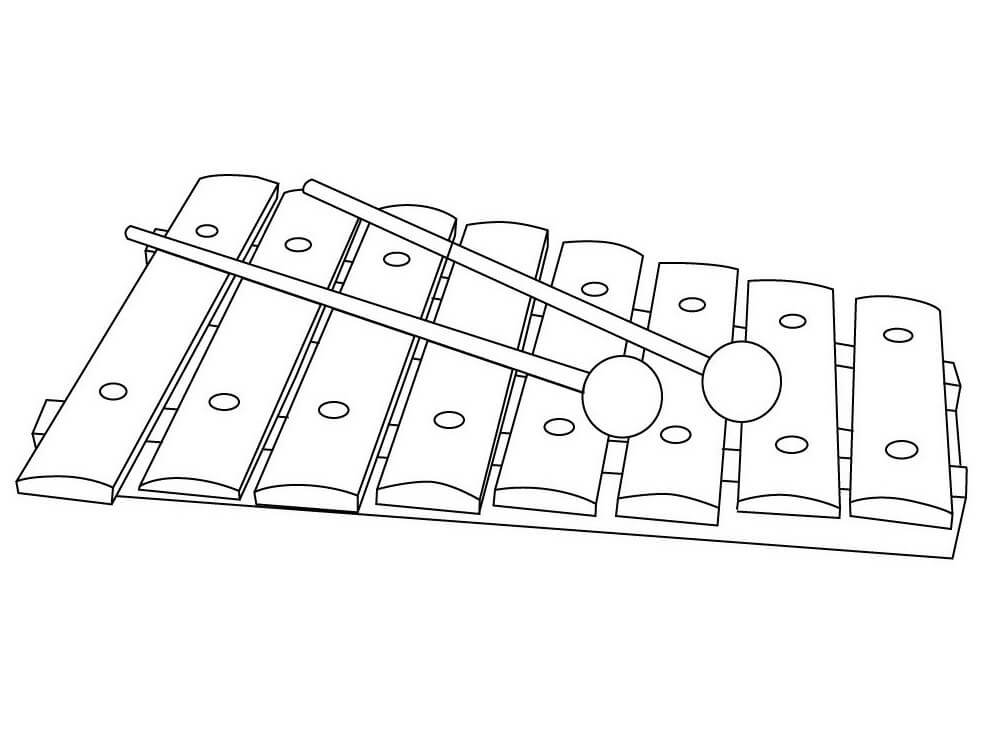 Schema di xilofono da colorare