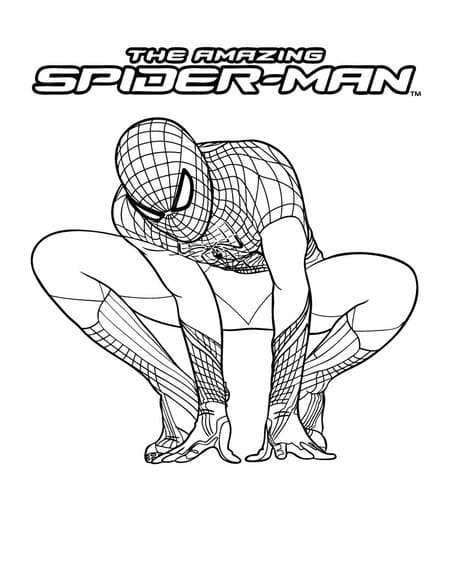 Simpatico Spiderman da colorare