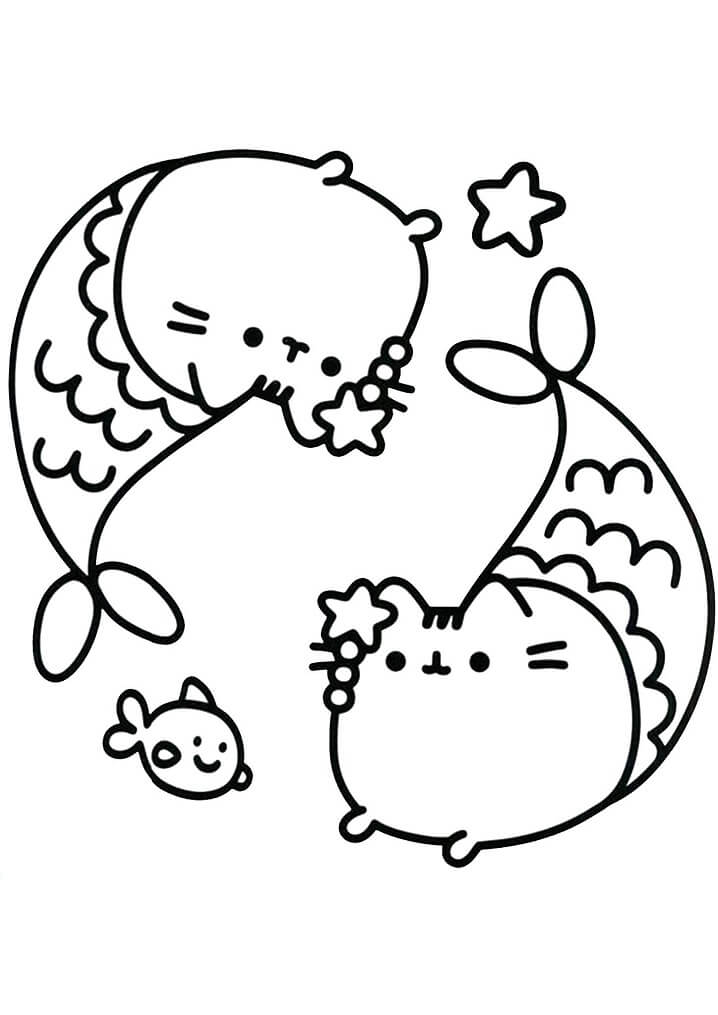 Sirena Pusheen da colorare