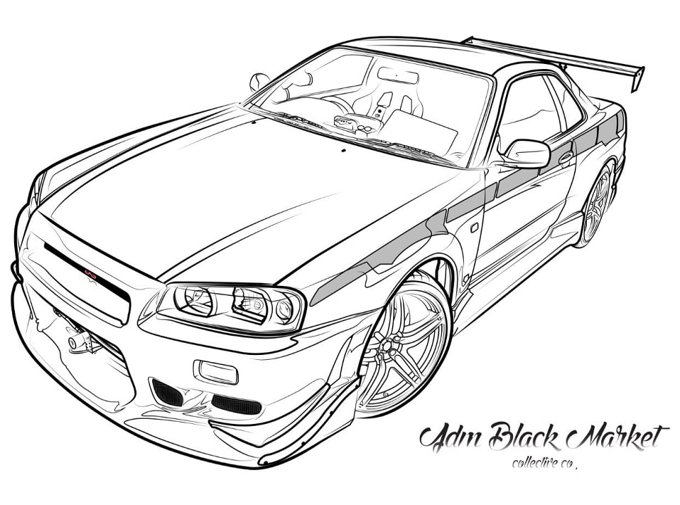 Skyline r34 da colorare