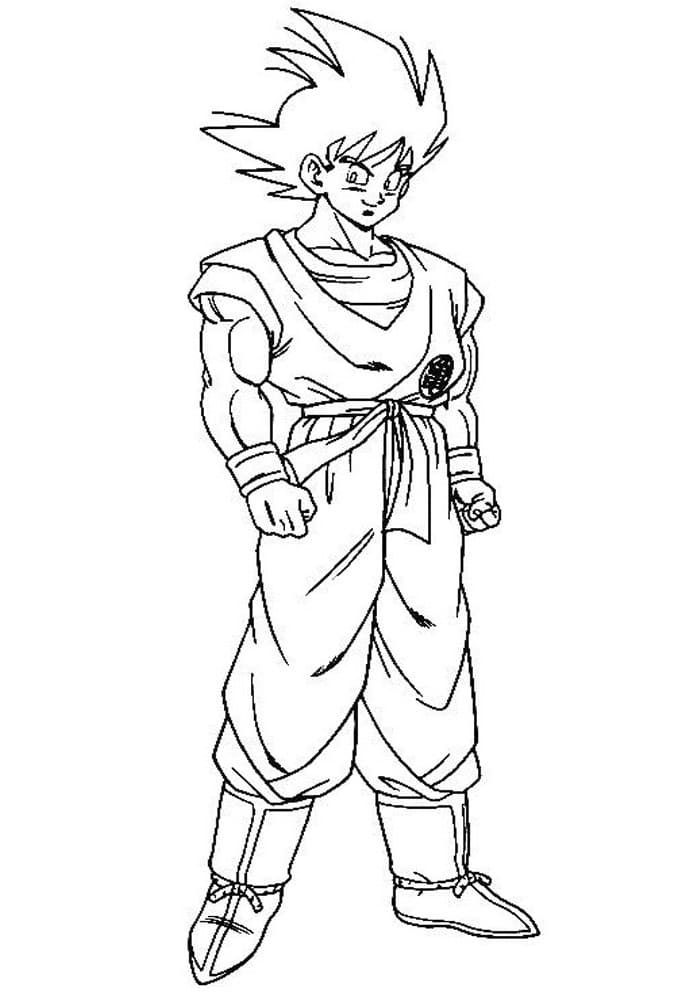 Son Goku sorride HD da colorare