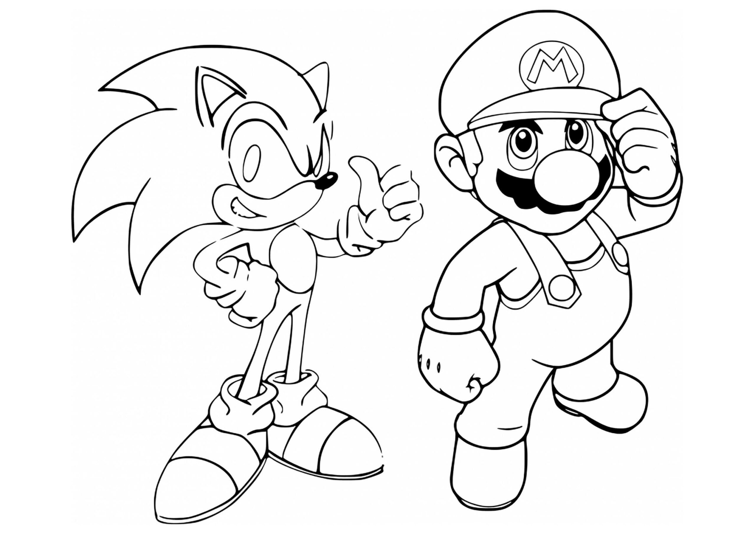 Sonic e Mario da colorare