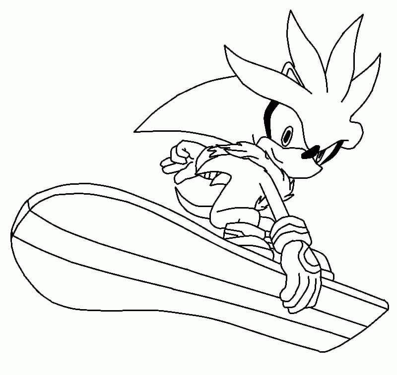 Sonic Scuro con Skateboard da colorare