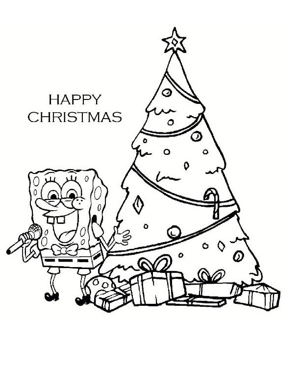 SpongeBob a Natale 2 da colorare