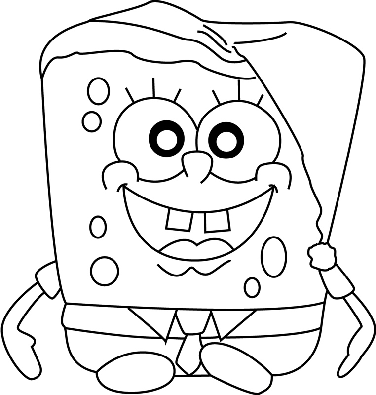 SpongeBob a Natale da colorare