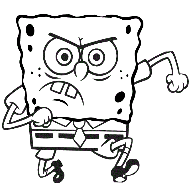 Spongebob Arrabbiato in Esecuzione da colorare