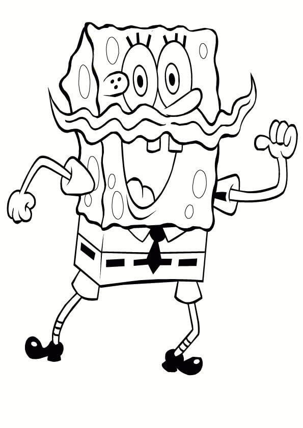 SpongeBob con i Baffi da colorare