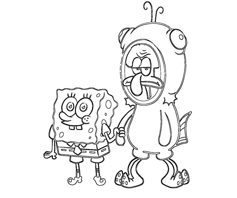 Spongebob con Squiddi 