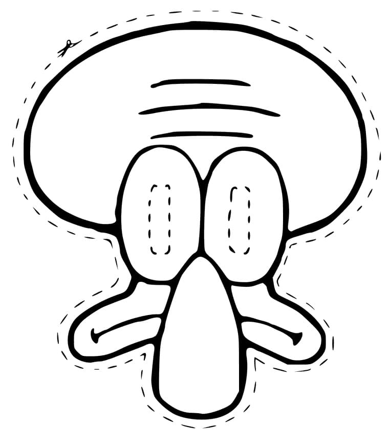 Squidward Tentacles Maschera da colorare