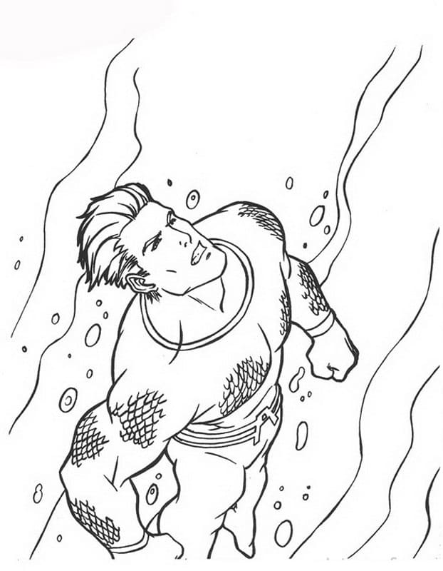 Stampa Aquaman per bambini da colorare