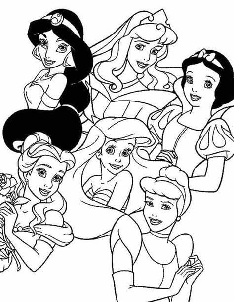 Stampa principesse Disney 2 da colorare