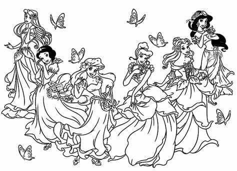 Stampa Principesse Disney 3 da colorare