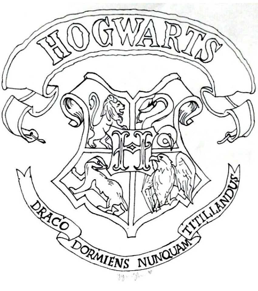 Stemma di Hogwarts da colorare