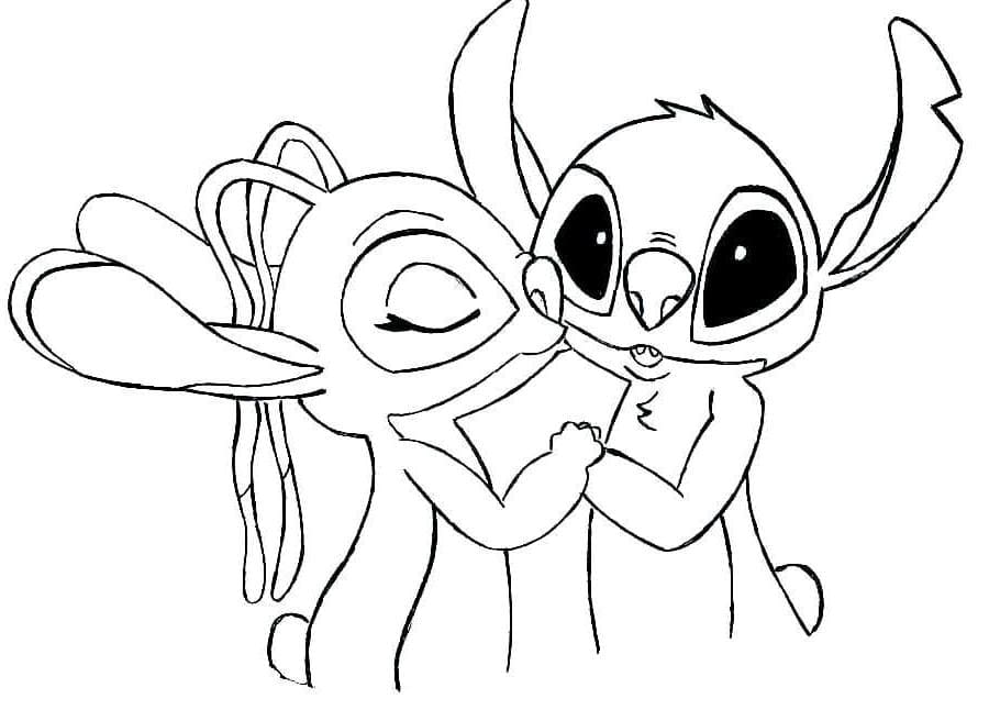 Stitch e Angel da colorare