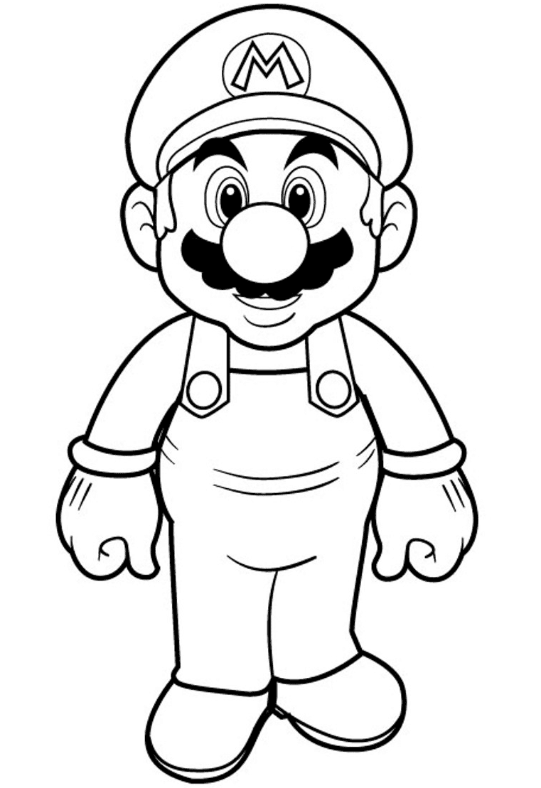 Super Mario Sorridente da colorare