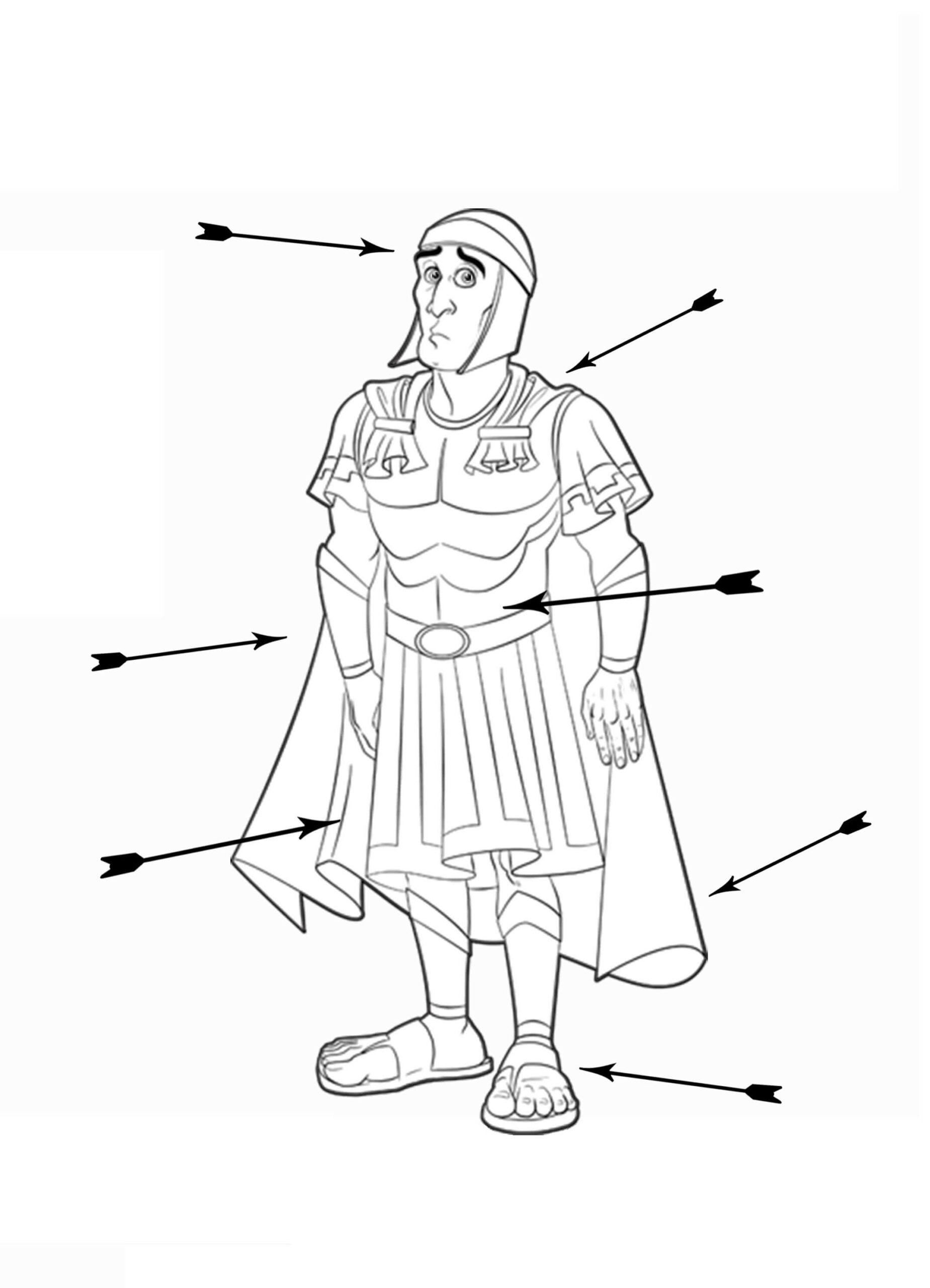 Tagga un Soldato Romano da colorare