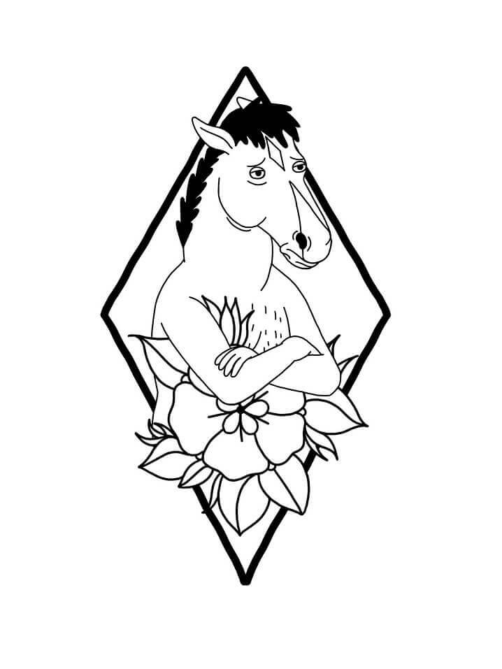 Tatuaggio BoJack Cavaliere da colorare