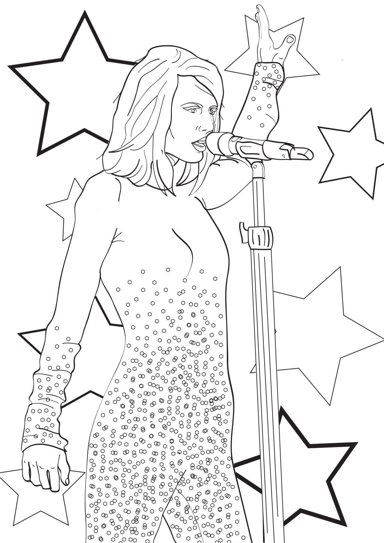 Taylor Swift che canta da colorare