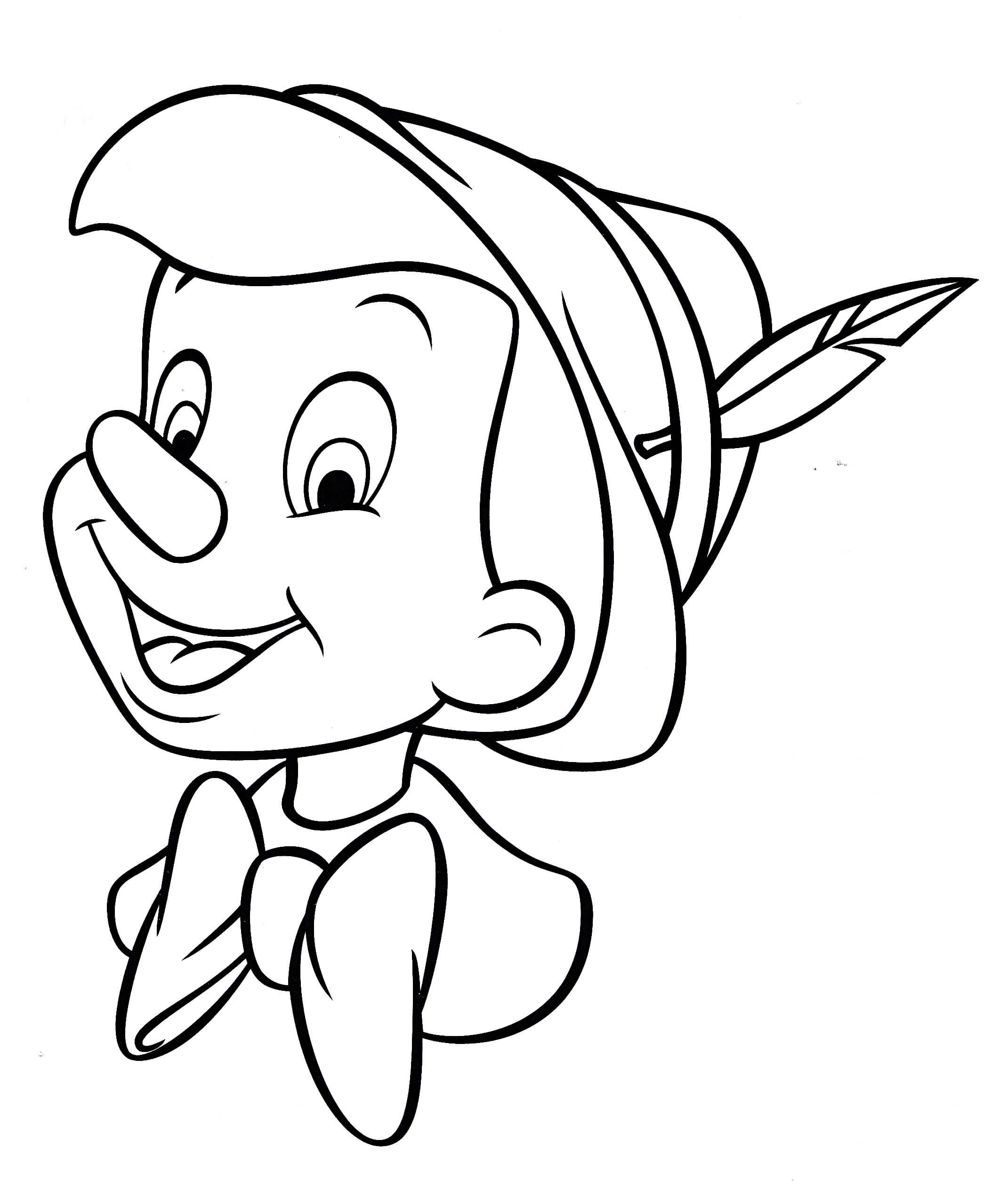 Testa Pinocchio da colorare