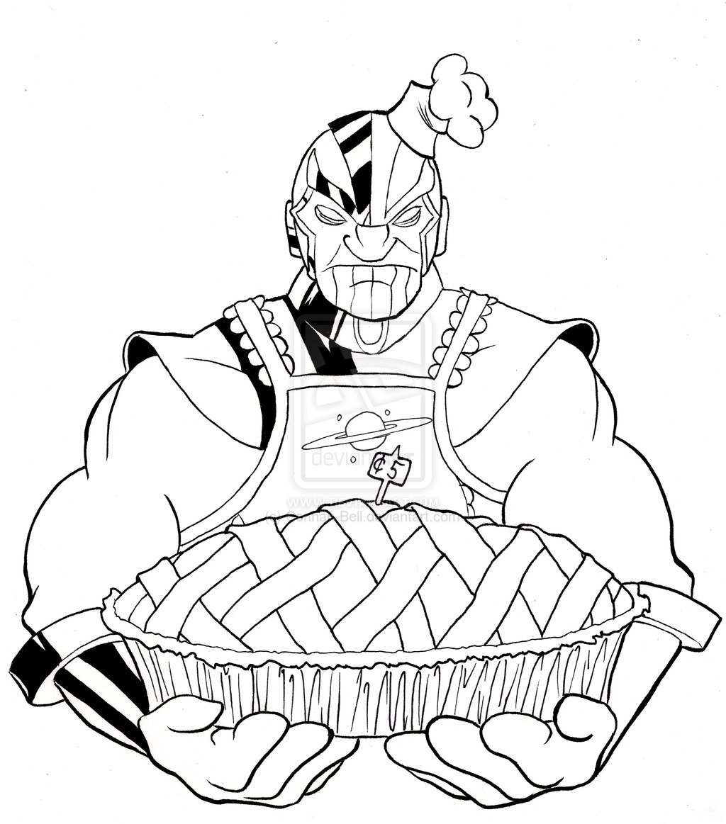 Thanos prepara una torta da colorare