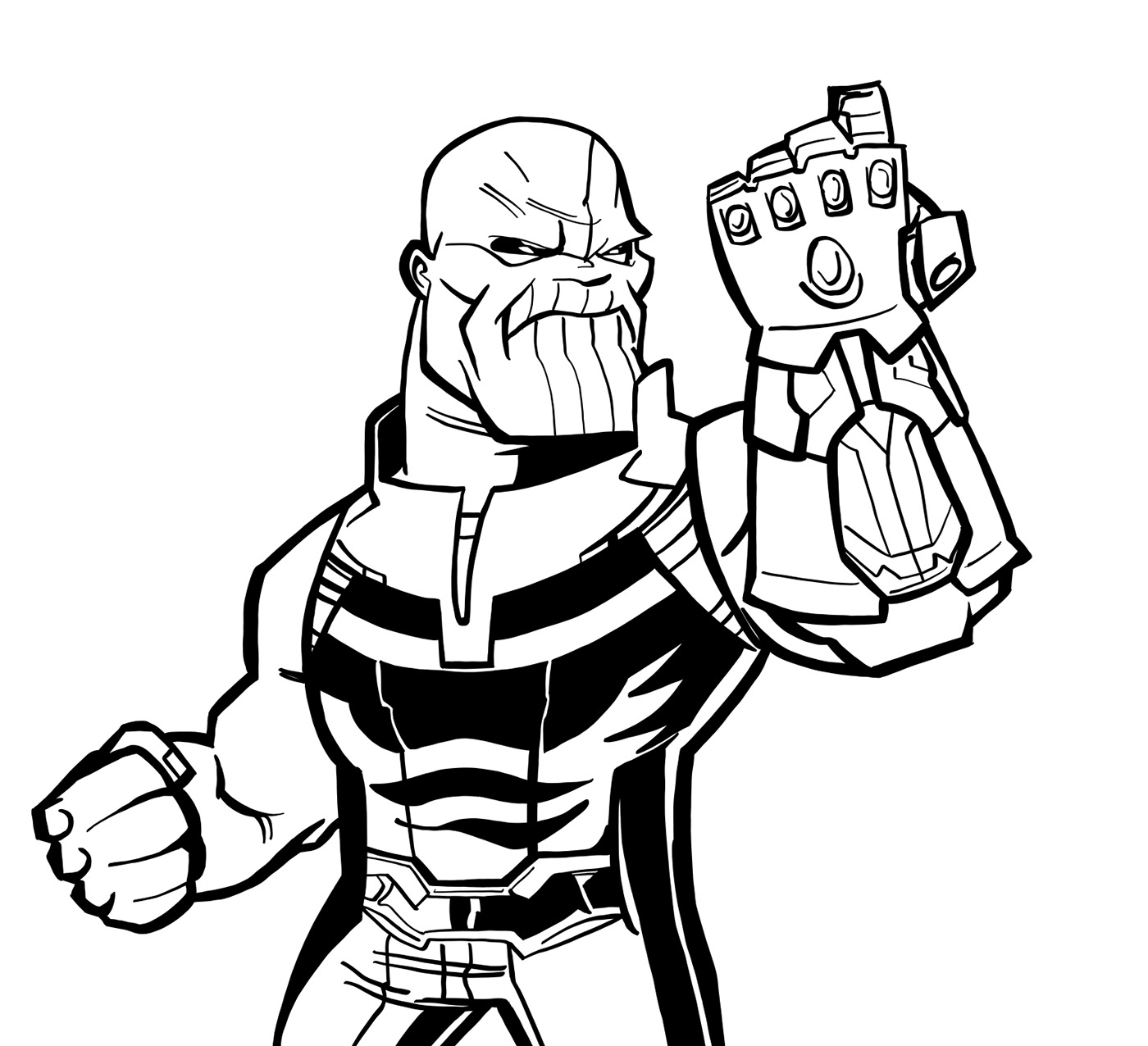 Thanos senza il suo cappello da colorare