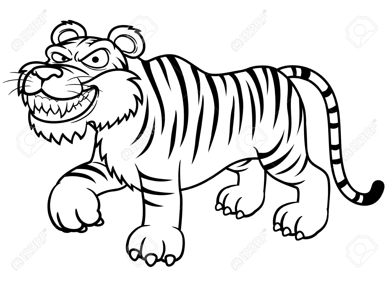 Tigre Con Un Sorriso Inquietante da colorare