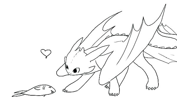 Toothless E pesce da colorare