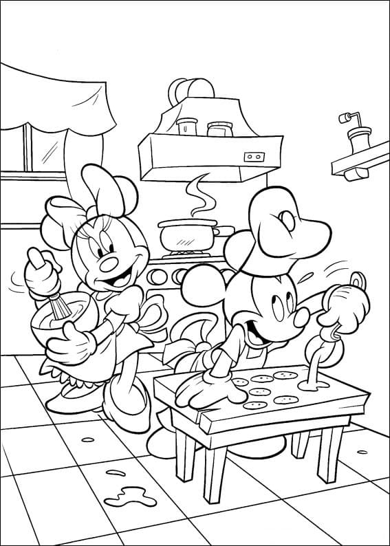 Topolino e Minnie che Preparano i Biscotti 