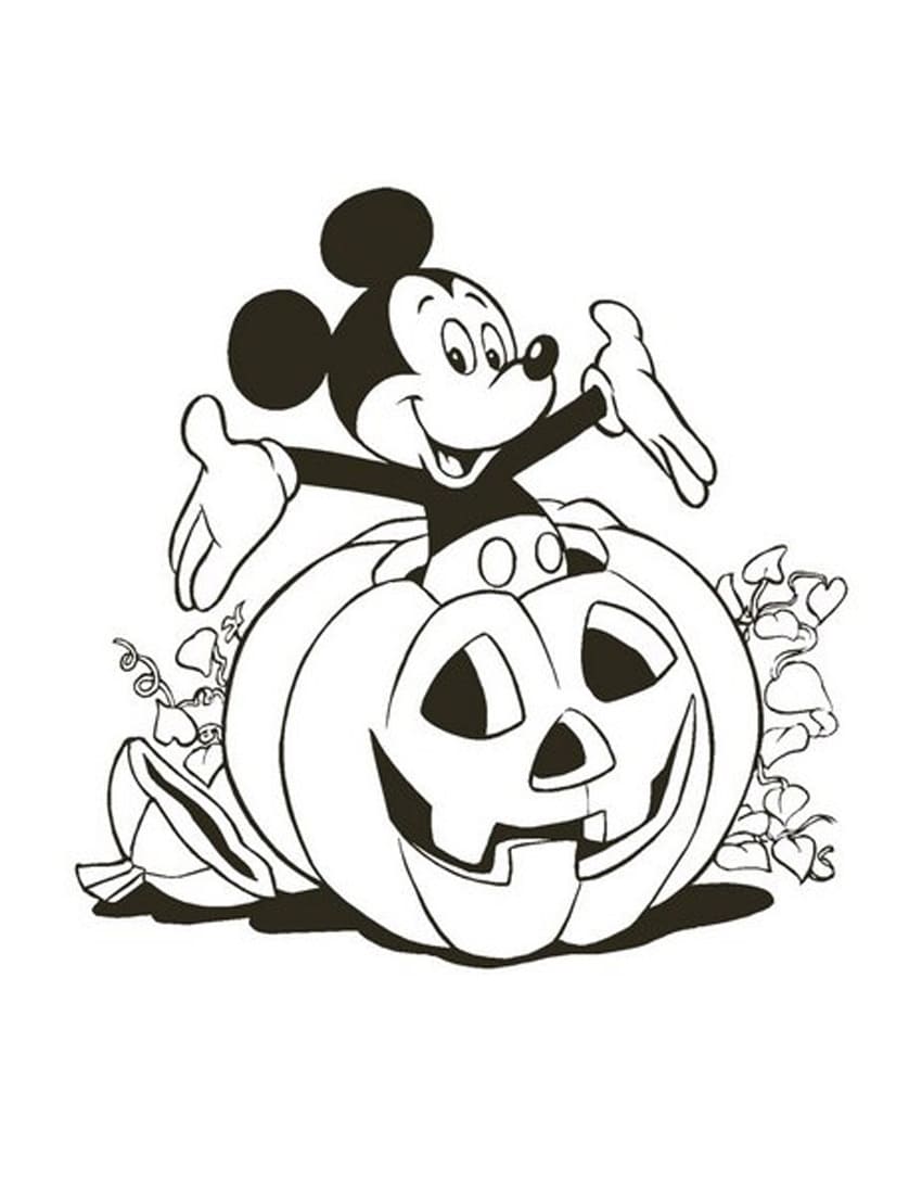 Topolino in Zucca da colorare