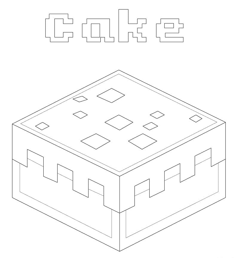 Torta di Minecraft da colorare