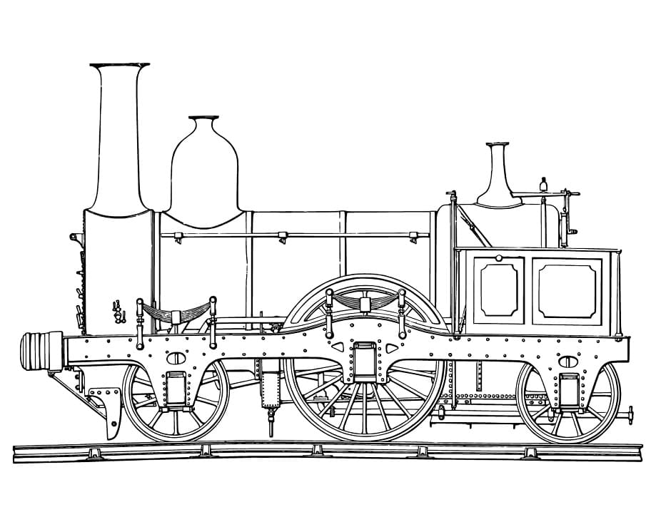 Treno a Vapore Stampabile da colorare