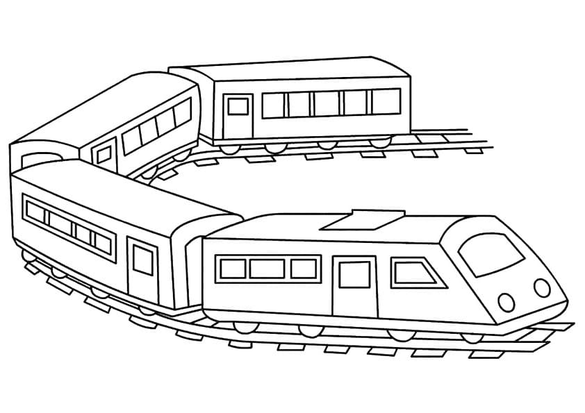 Treno Passeggeri di Base da colorare