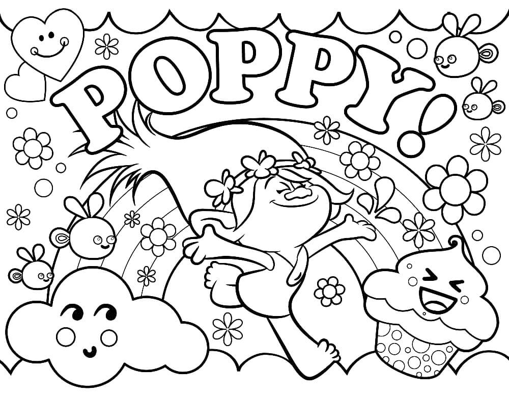 Trolls Poppy da colorare