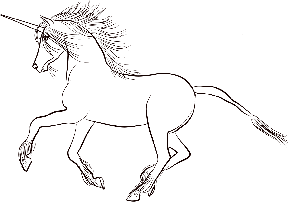 Unicorno che Corre da colorare