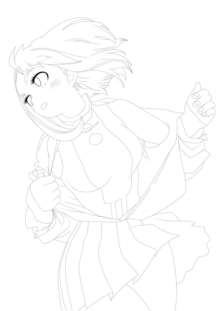 Uraraka da My Hero Academia da colorare