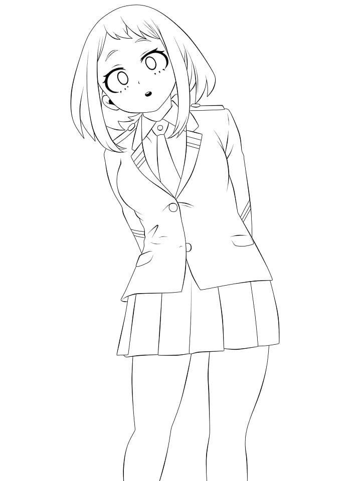 Uraraka stampa da colorare