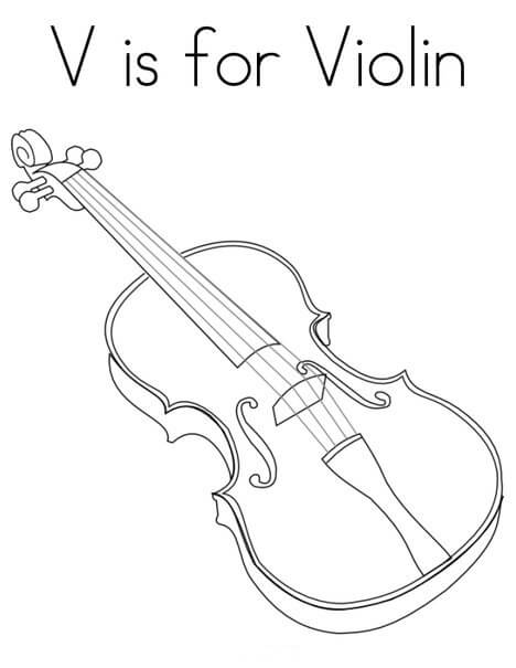 V sta per Violino da colorare