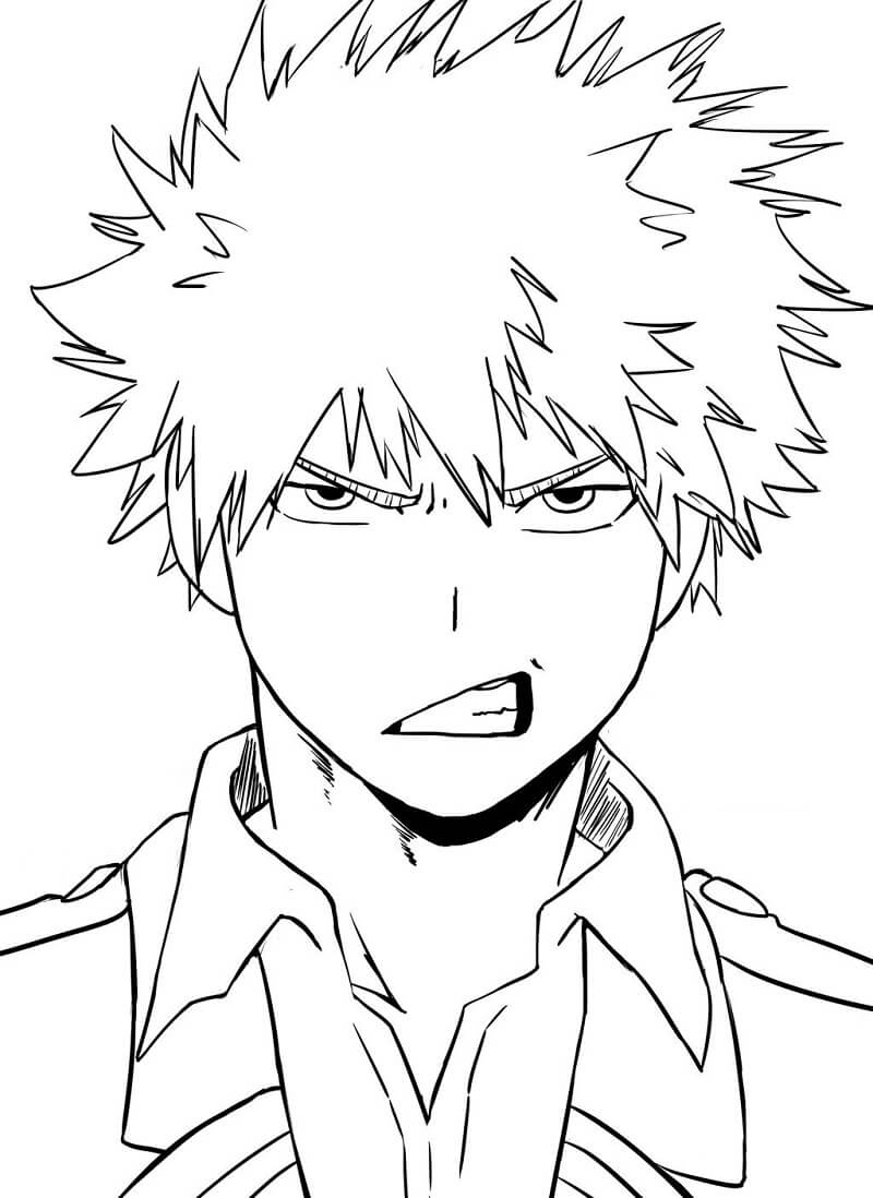 Viso Katsuki Bakugo da colorare