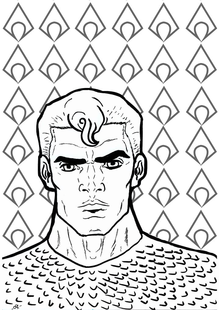 Volto di Aquaman da colorare