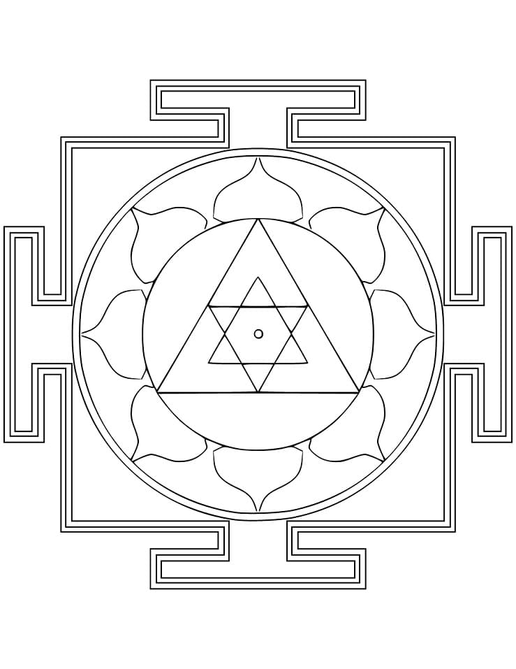 Yantra Mandala da colorare