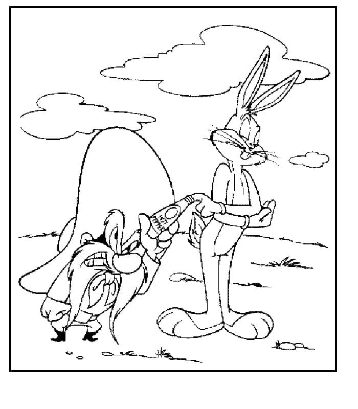 Yosemite Sam e Bugs Bunny da colorare