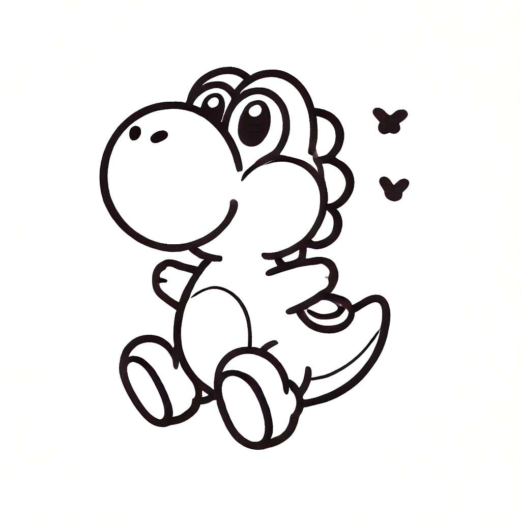 Yoshi divertente gratis da colorare