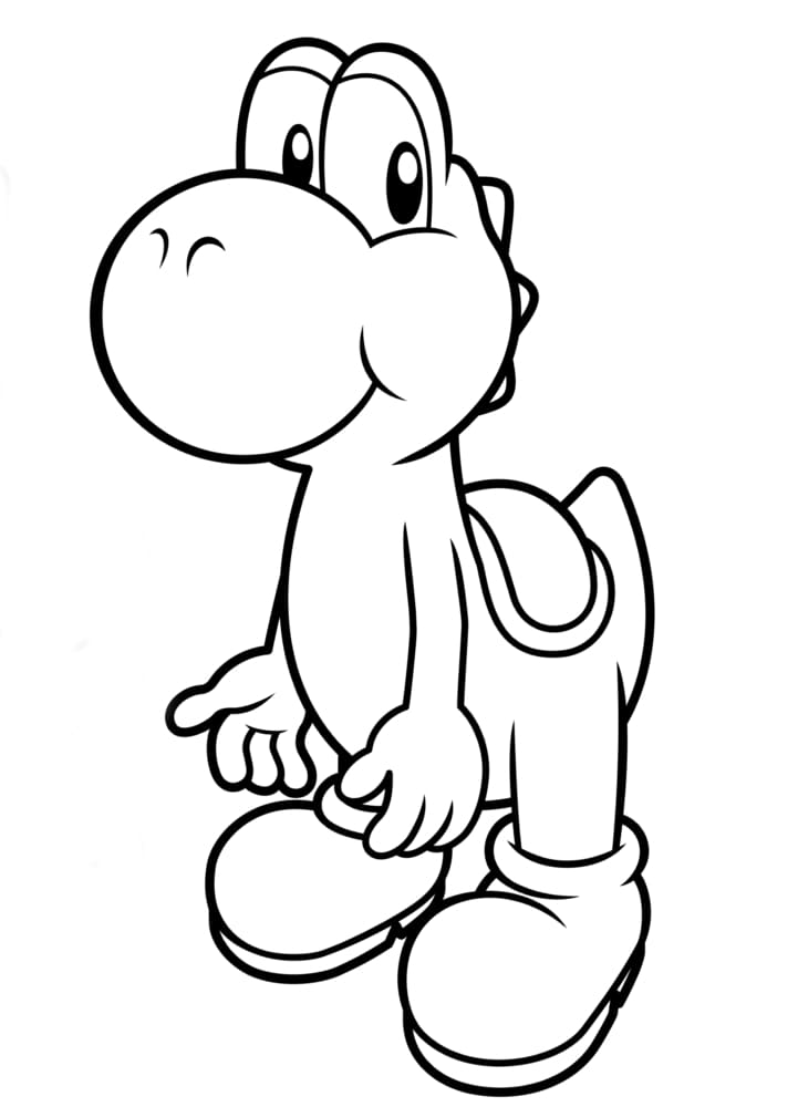 Yoshi in piedi da colorare