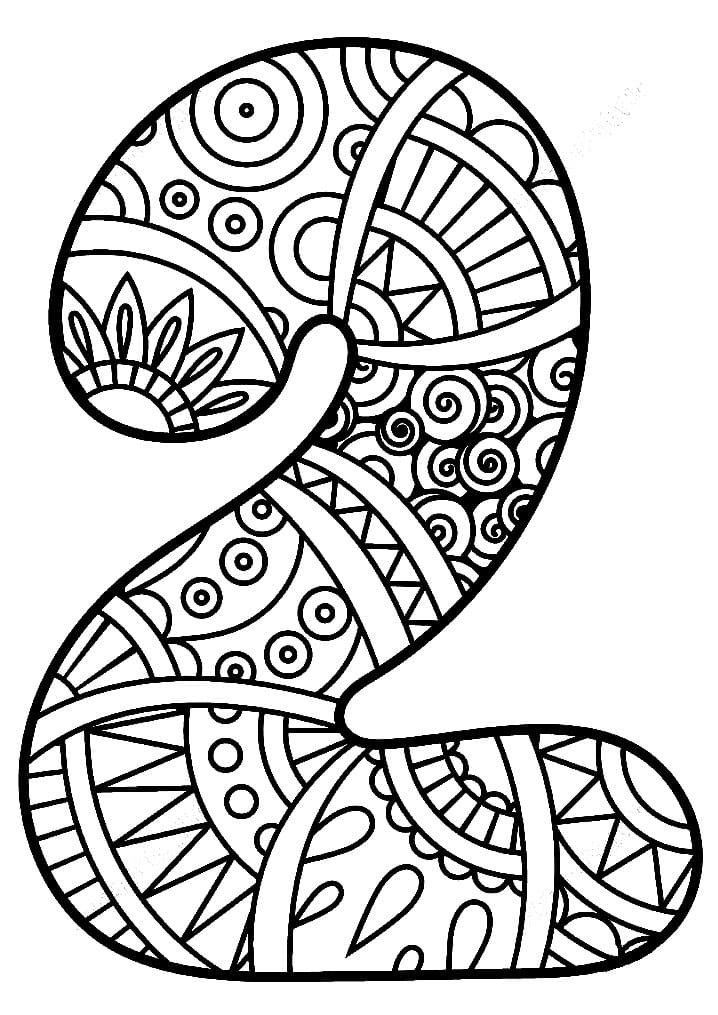 Zentangle numero 2 da colorare