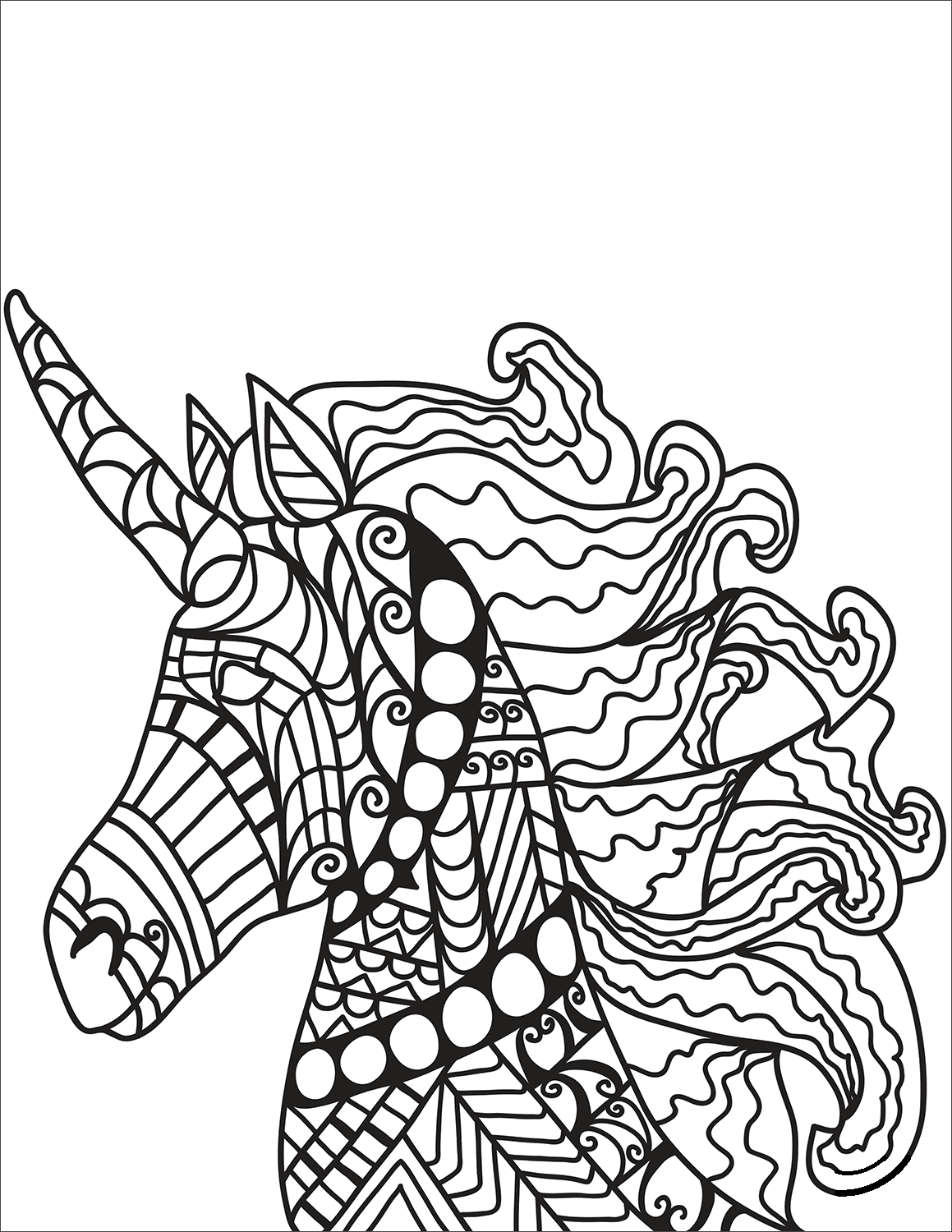 Zentangle Unicorno 