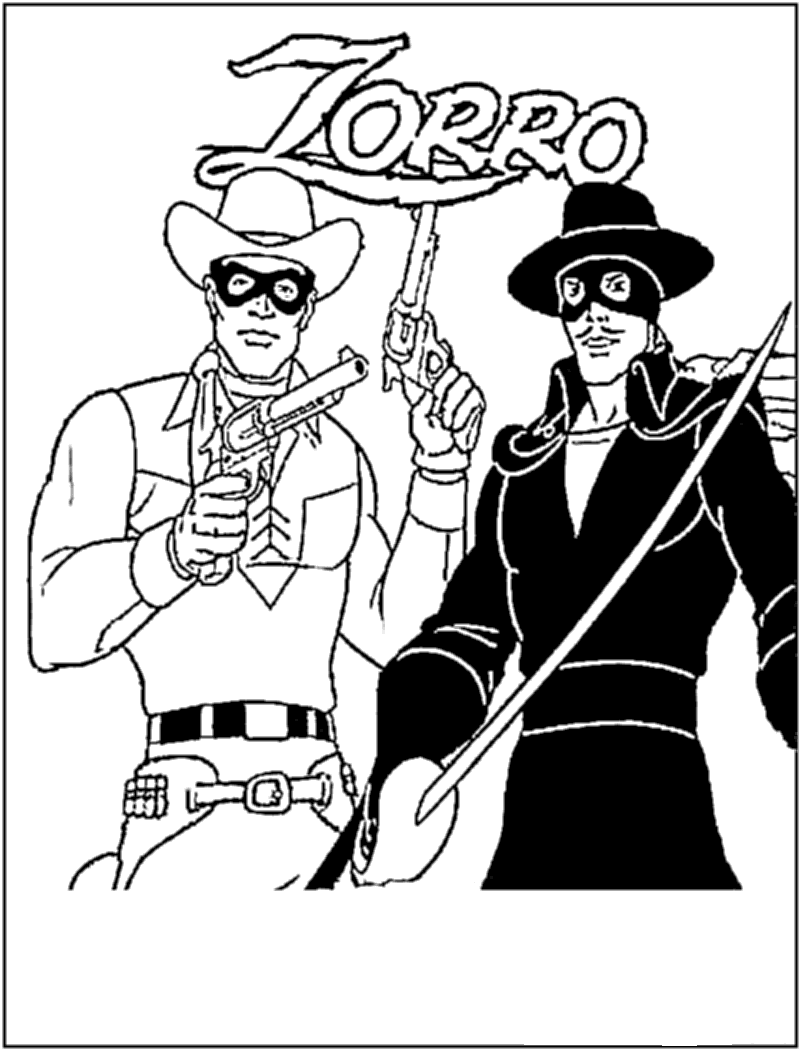 zorro e il suo amico da colorare