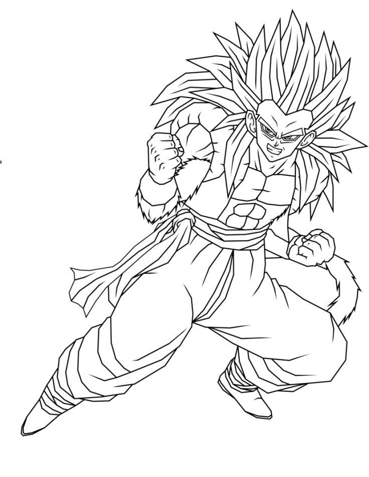 Buon SSJ4 Gogeta Combattimento da colorare