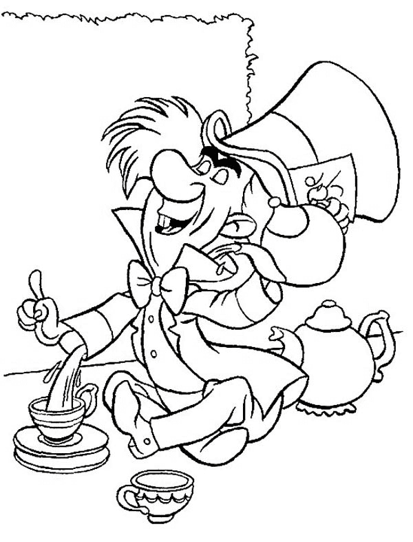 Alice In Wonderland - Mad Hatter da colorare